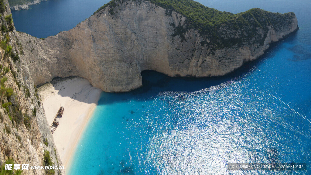希腊沉船湾绝美海景风光