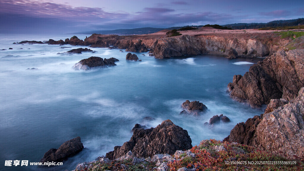 海岸黄昏美景