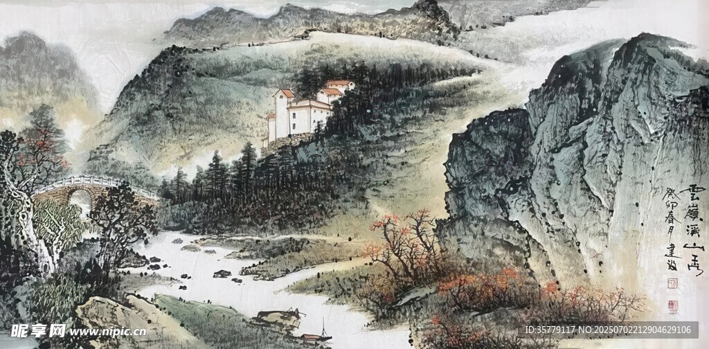 山水国画风景图