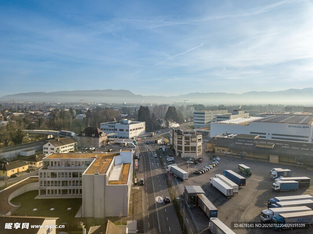 城市建筑景观俯瞰图