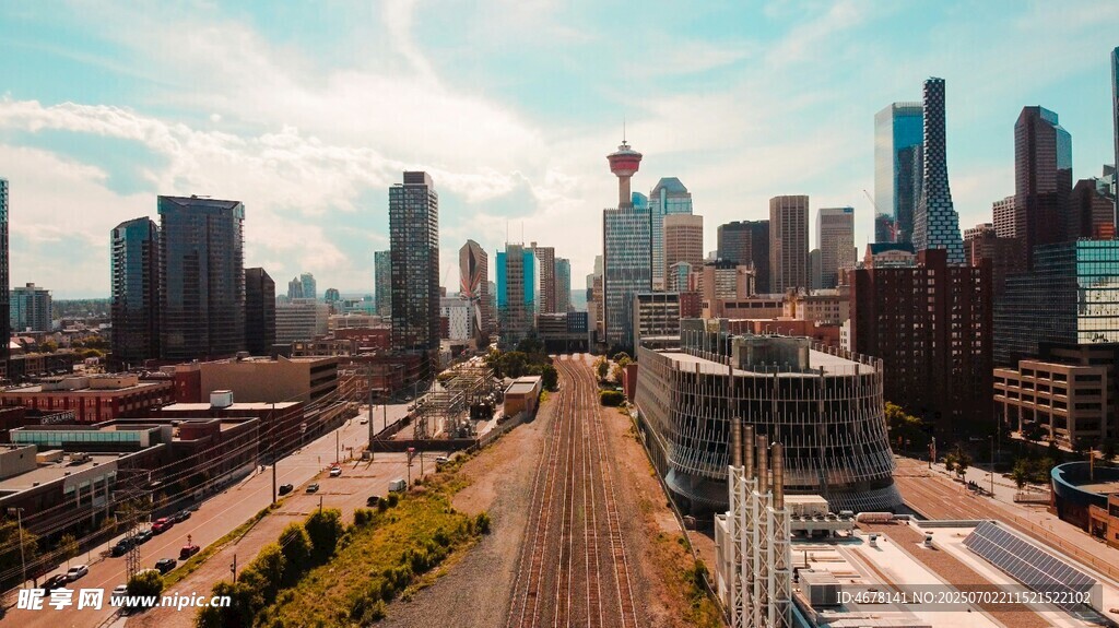 城市繁华街景俯瞰