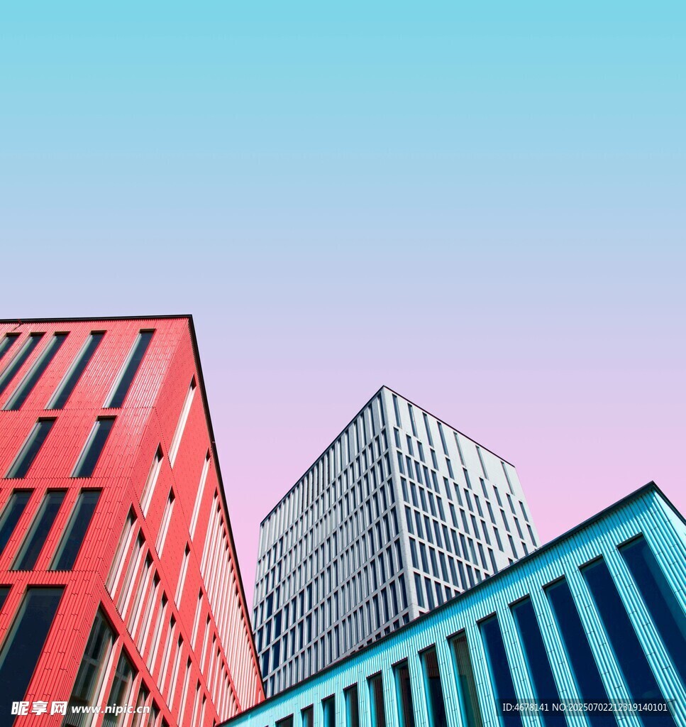 多彩都市高楼景观