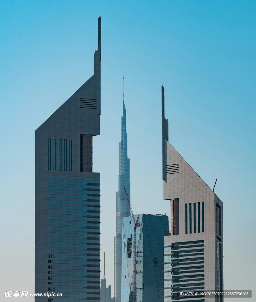 迪拜摩天大楼城市景观