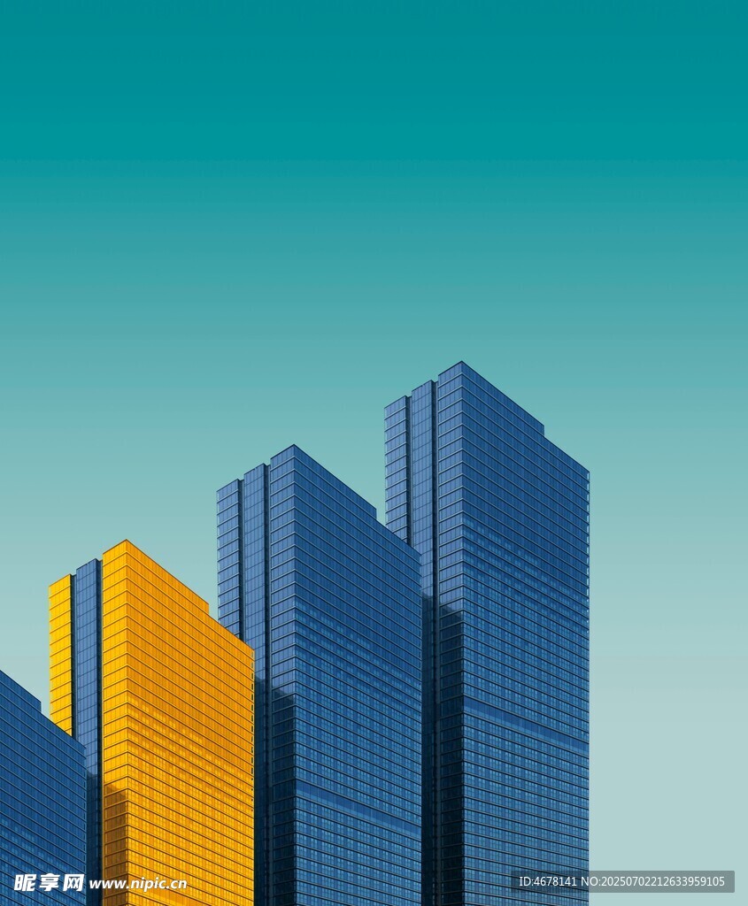 现代多彩高楼建筑景观