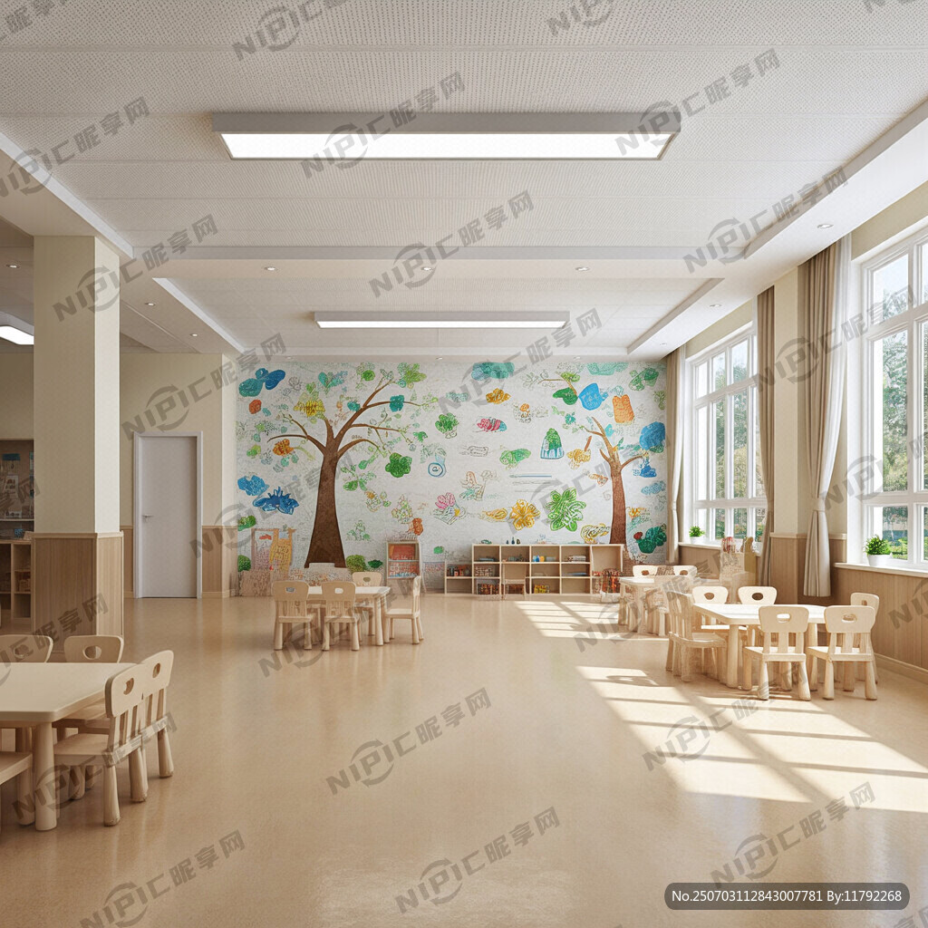 幼儿园大厅形象墙 正面图