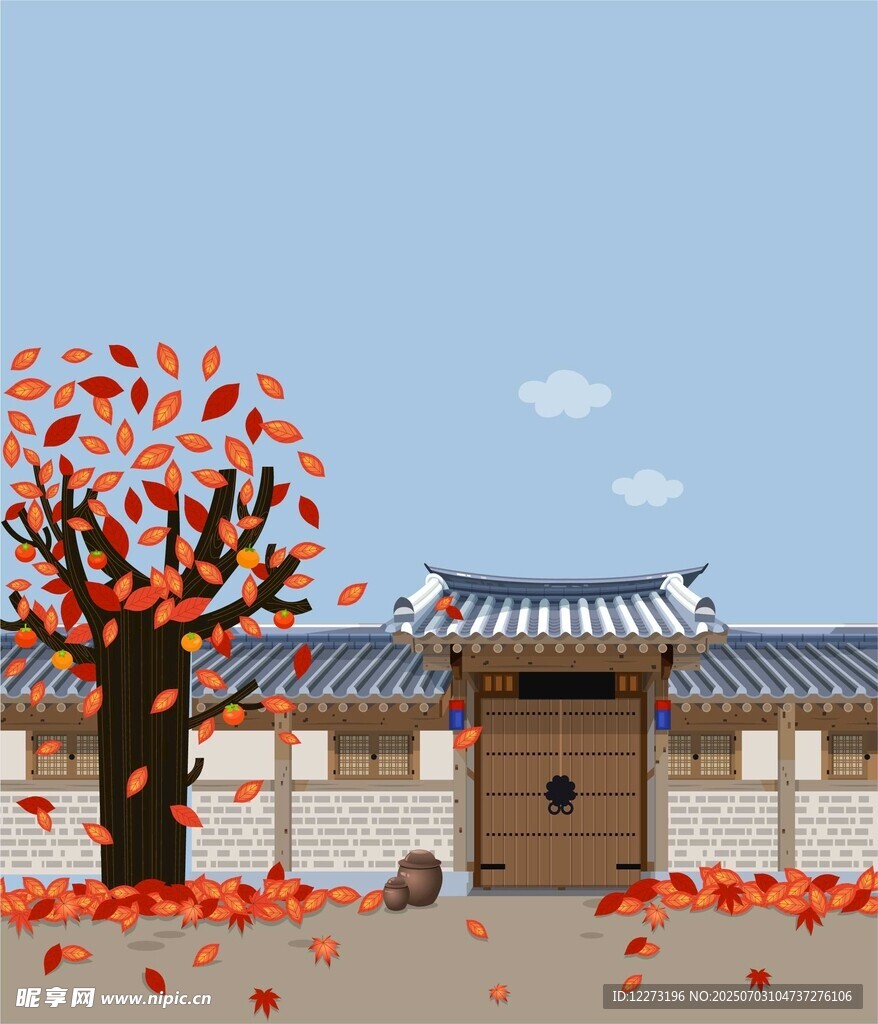 秋日中式庭院美景