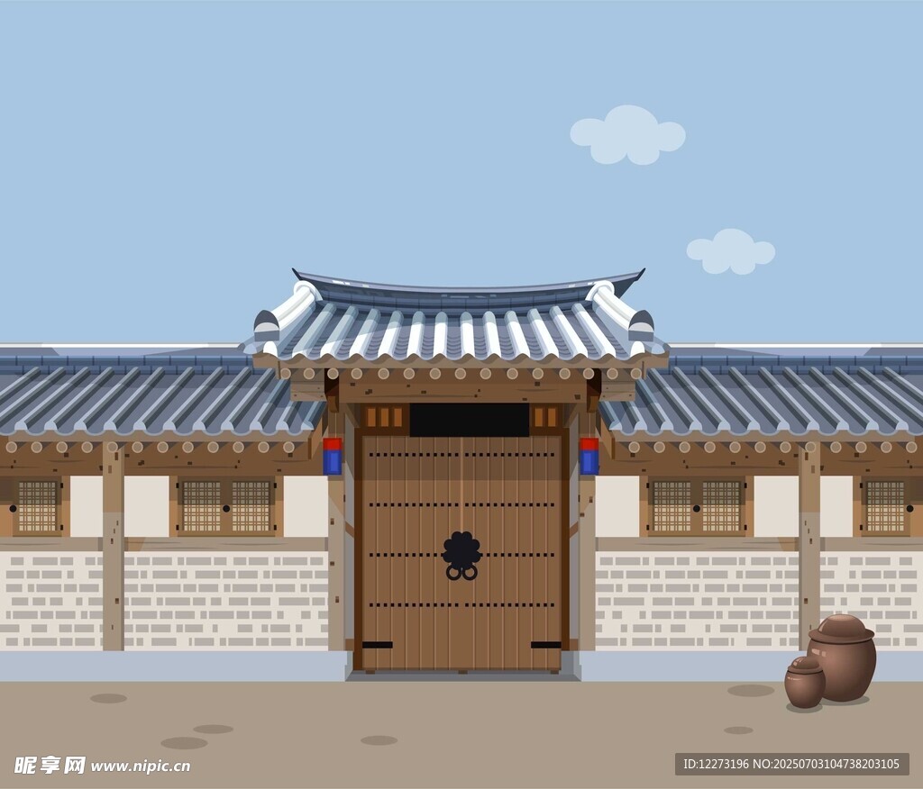 传统中式宅院大门