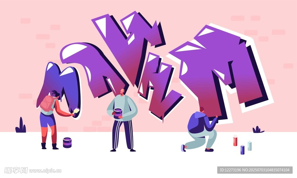 创意字母墙绘创作场景