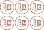 六老文化圆形标语牌养老标语