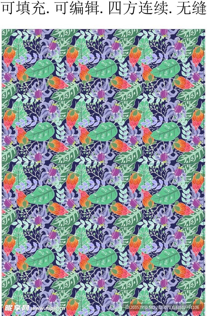 绿色植物 春夏女装印花