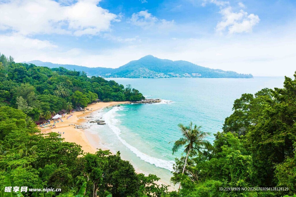 美丽海滨风光俯瞰图
