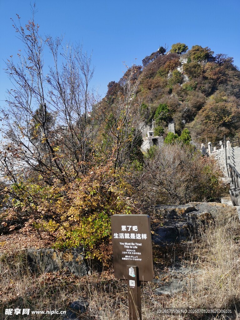 山间指示牌 
