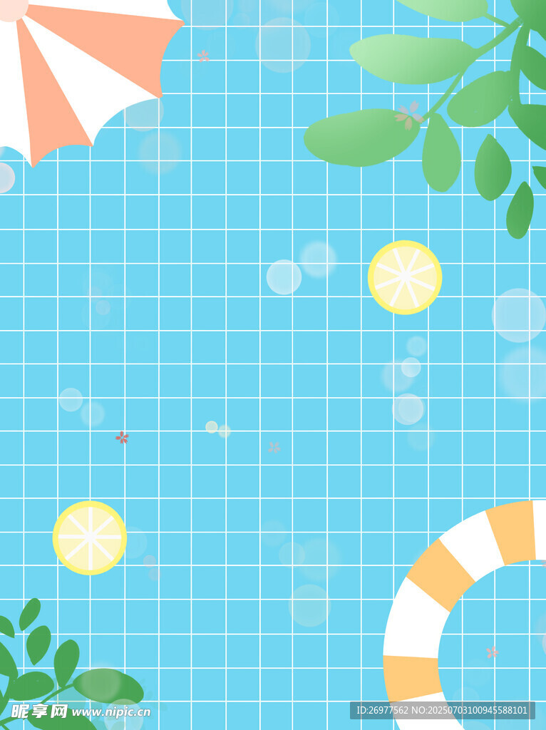 夏日泳池清凉场景