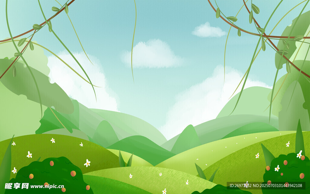 清新绿意盎然的自然风景