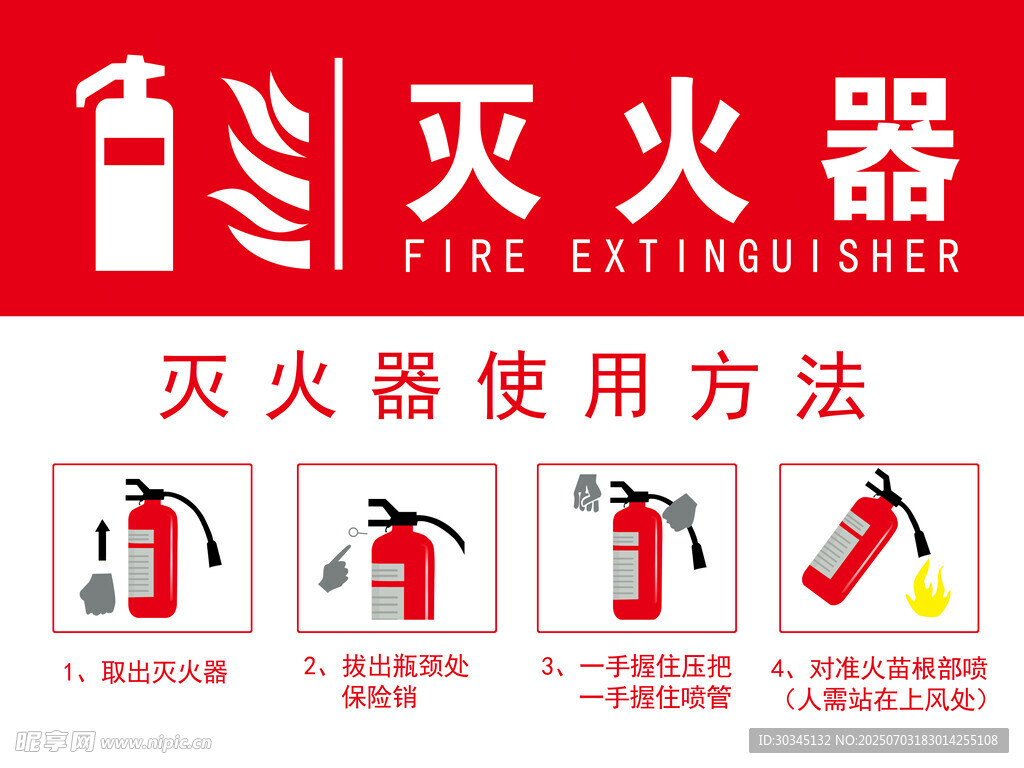 灭火器使用方法图示