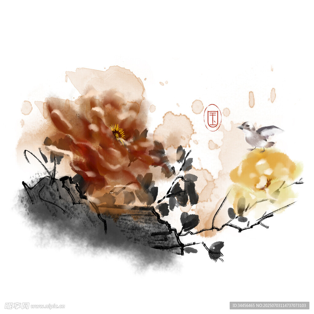 水墨花卉图