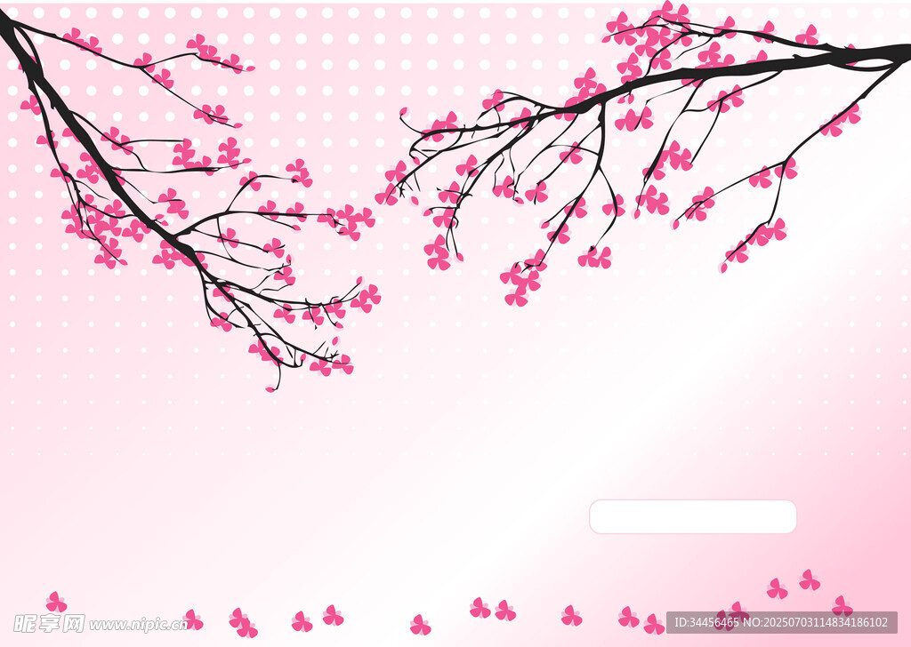 粉色樱花飘落浪漫背景图