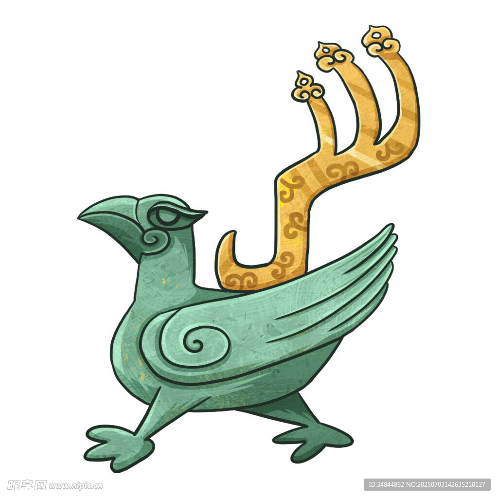 三星堆卡通插画