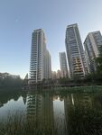 湖畔高楼映景