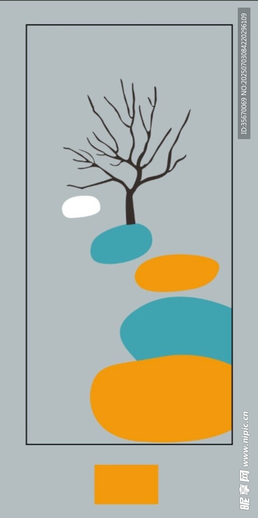 简约几何树装饰画