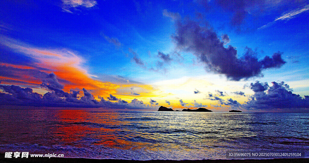 海上绚丽日落美景