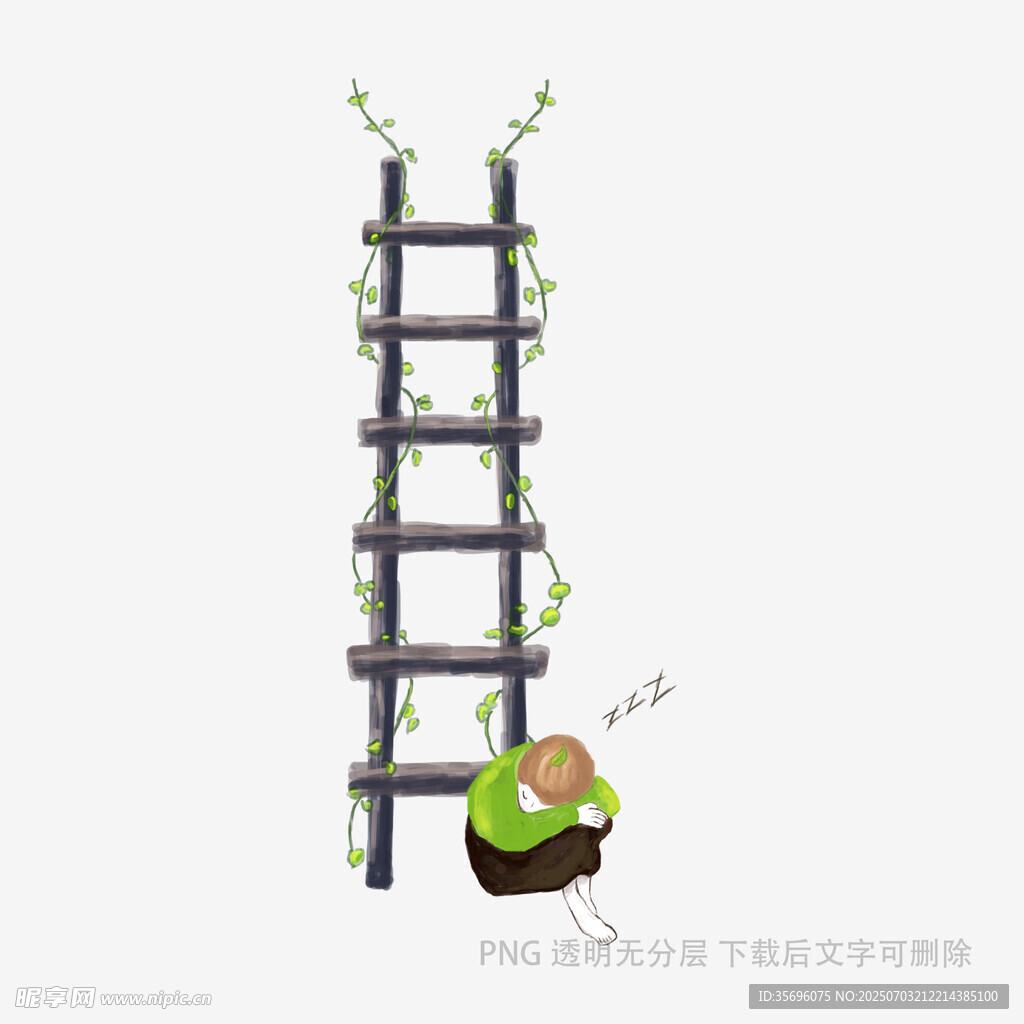 绿植装饰木质梯子摆件