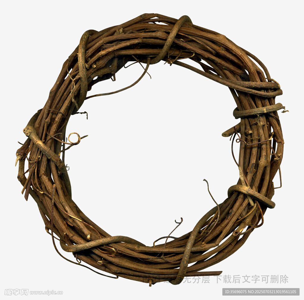 手工编织藤制圆环