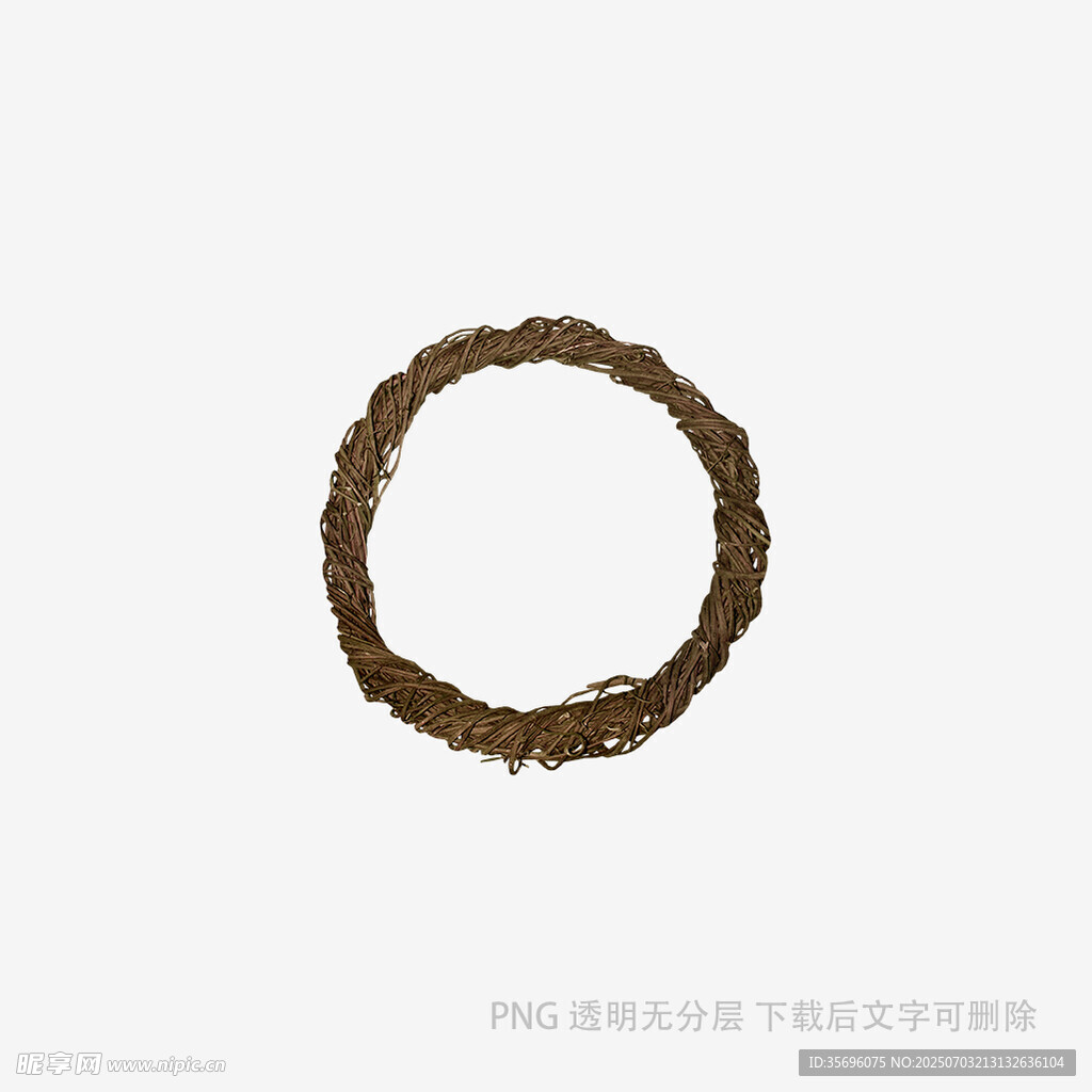 棕色藤编圆环装饰