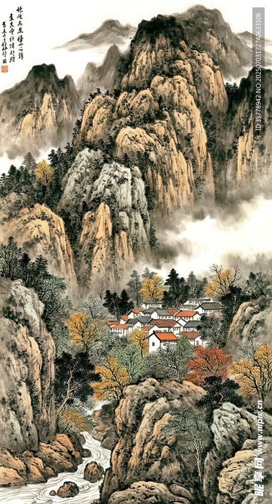 水墨山水国画
