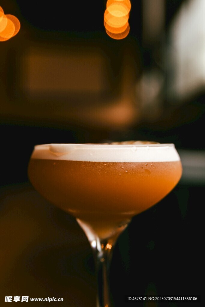精致鸡尾酒特写