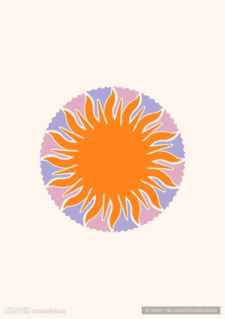 彩色圆形太阳图案设计