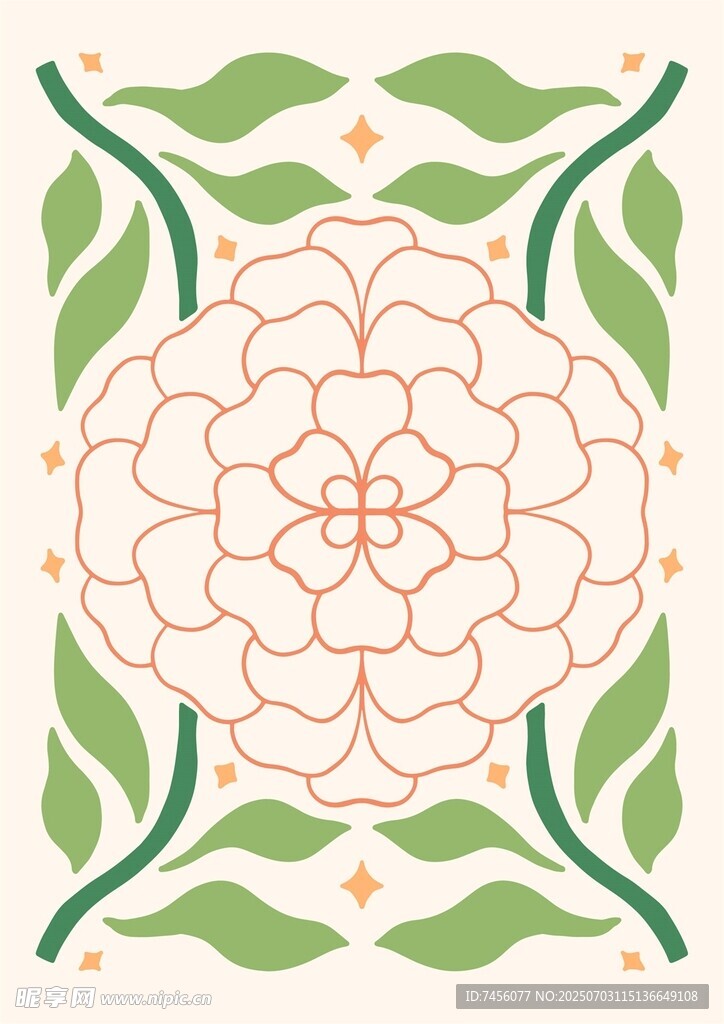 花卉几何图案装饰元素