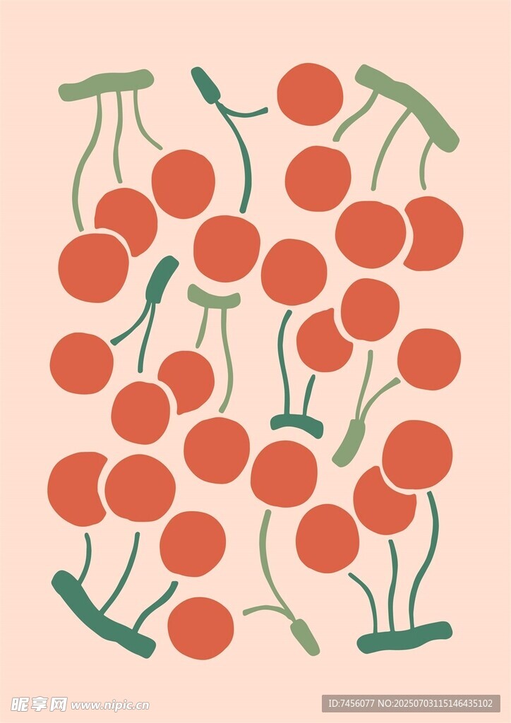 樱桃图案插画