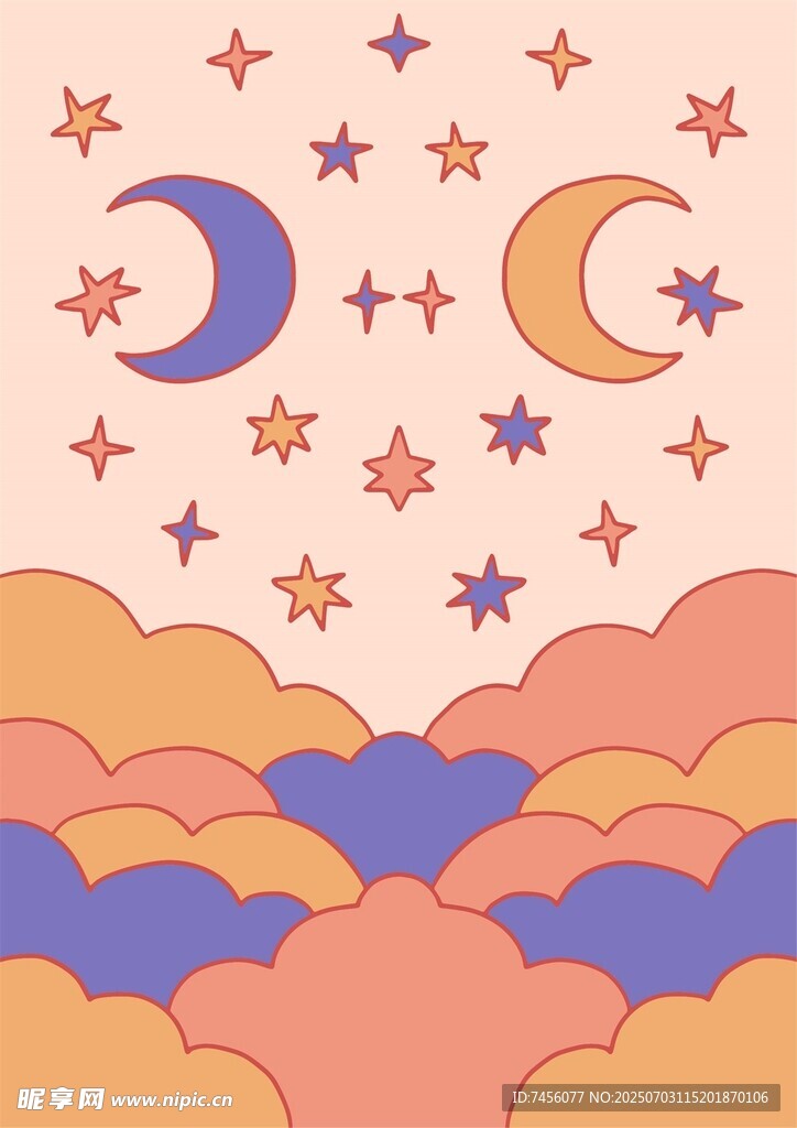 梦幻星空下的云海景观