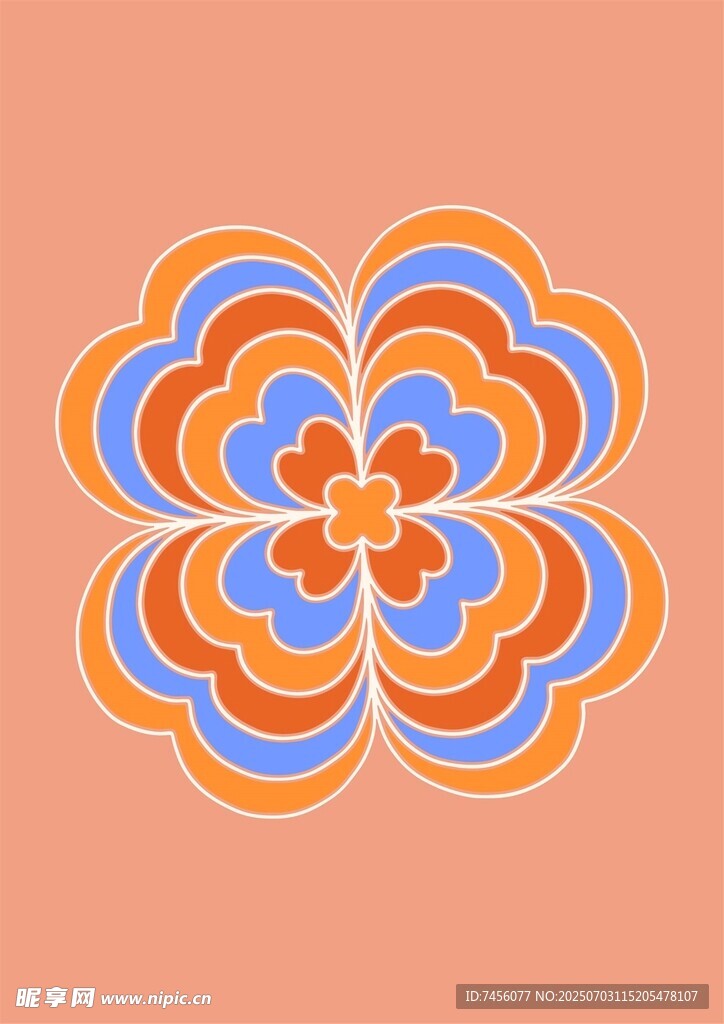 多彩花朵图案设计