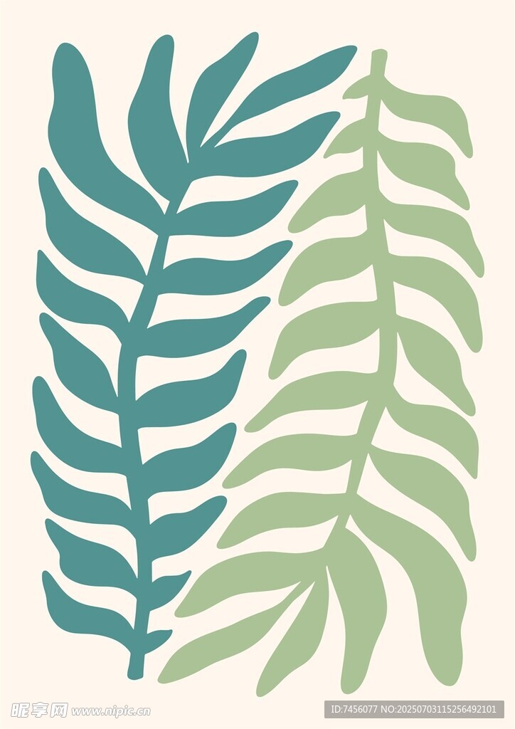 清新植物叶片装饰图案