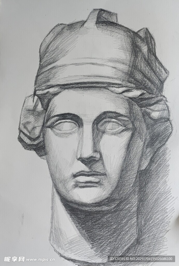 马尔斯素描石膏头像
