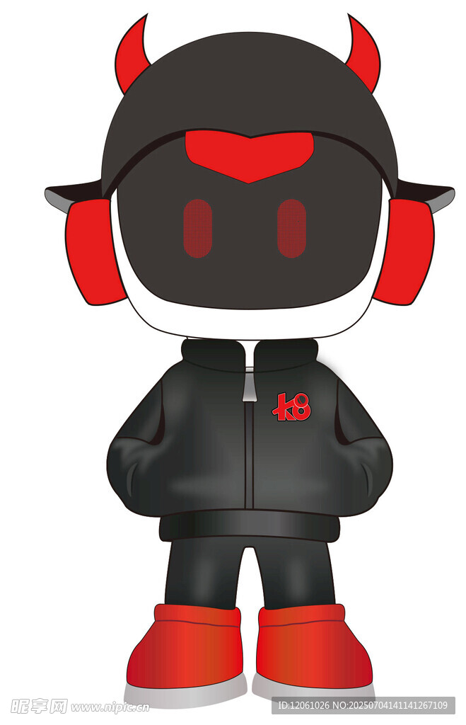 酷炫黑红恶魔风卡通角色