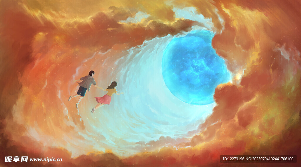 奇幻宇宙中的飞行场景