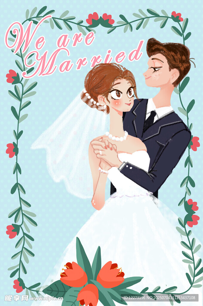 浪漫新婚夫妇甜蜜共舞