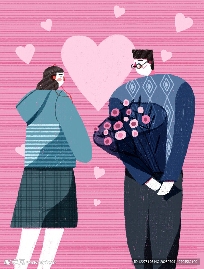 男士捧花示爱