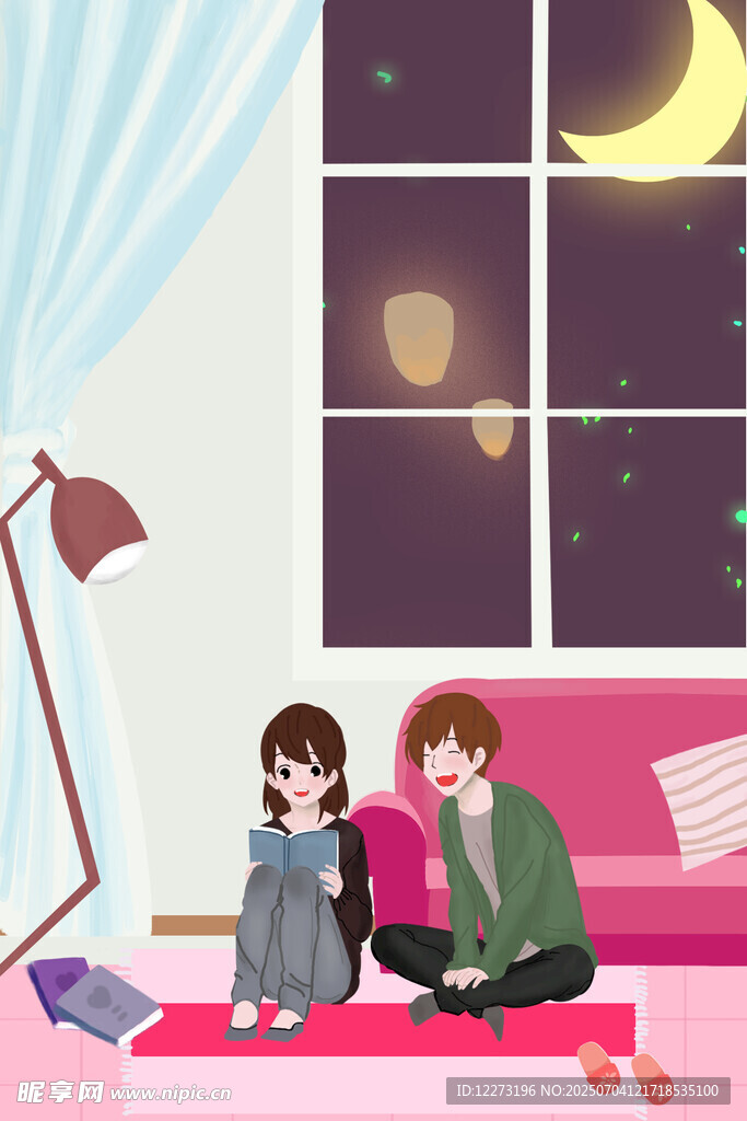 夜晚室内的温馨亲子时光