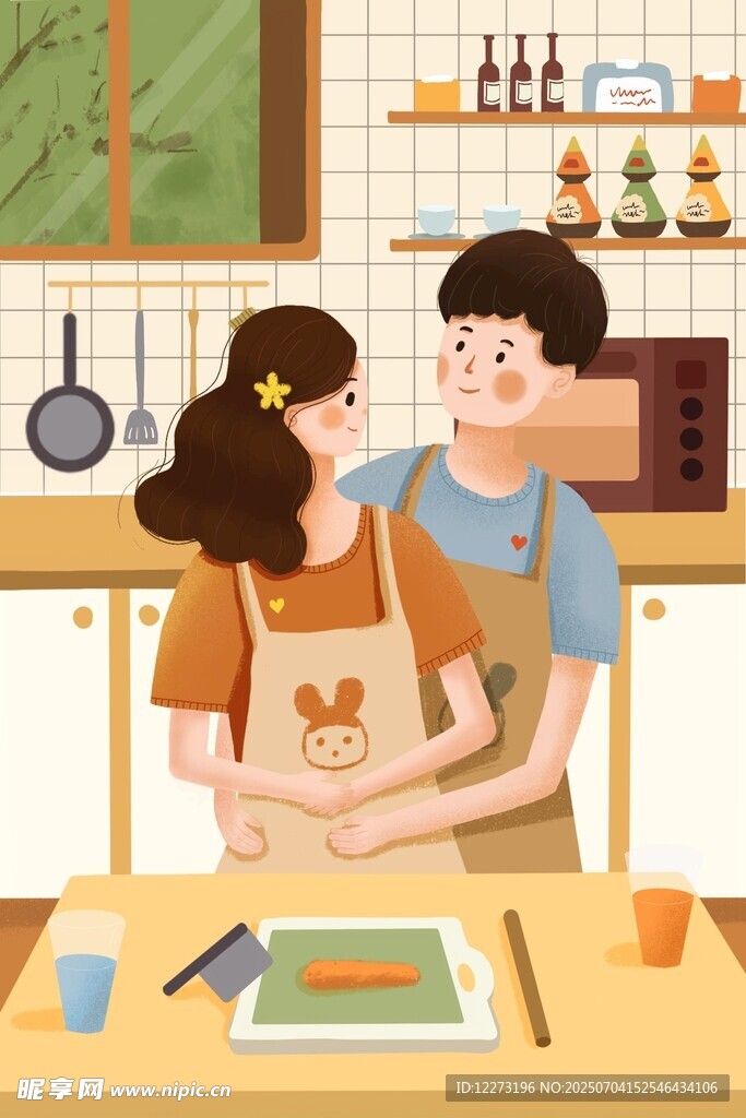 情侣厨房甜蜜共制美食