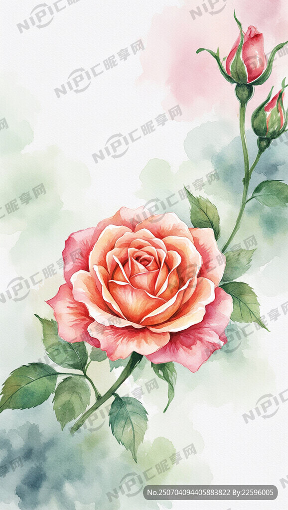 想做一张水墨的花边海报 玫瑰花