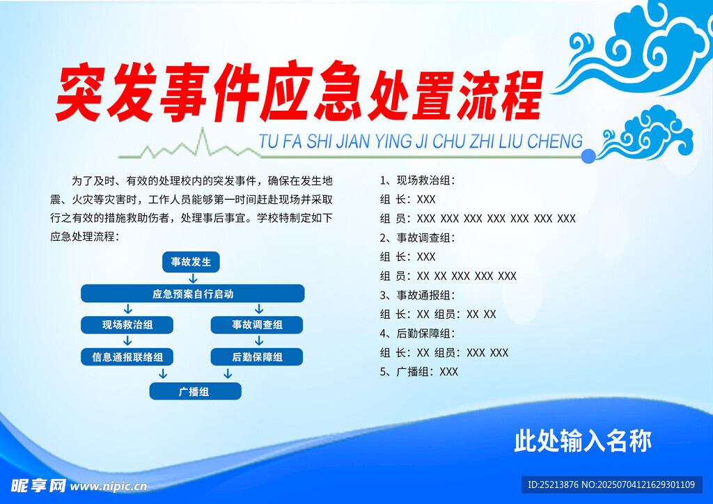 突发事件应急处置流程图