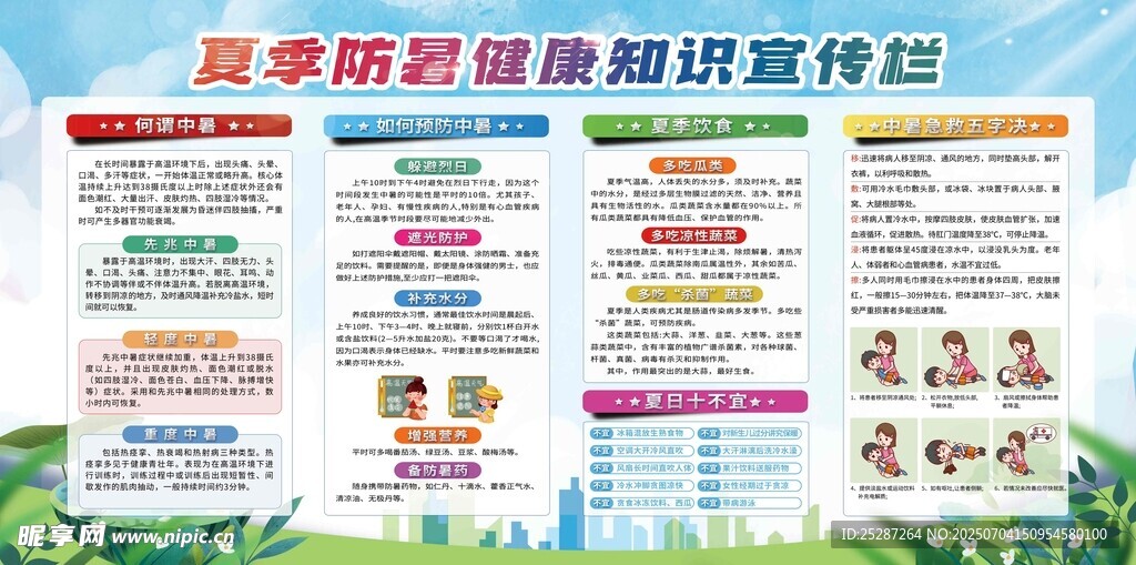 夏季预防中暑展板