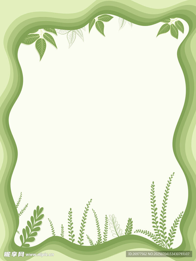 绿色植物边框背景图