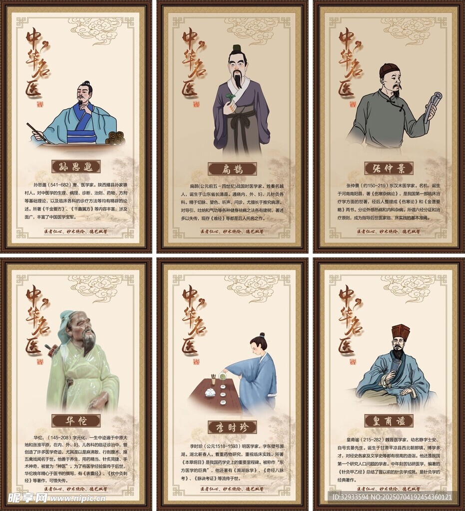 古典中医文化四件套展板