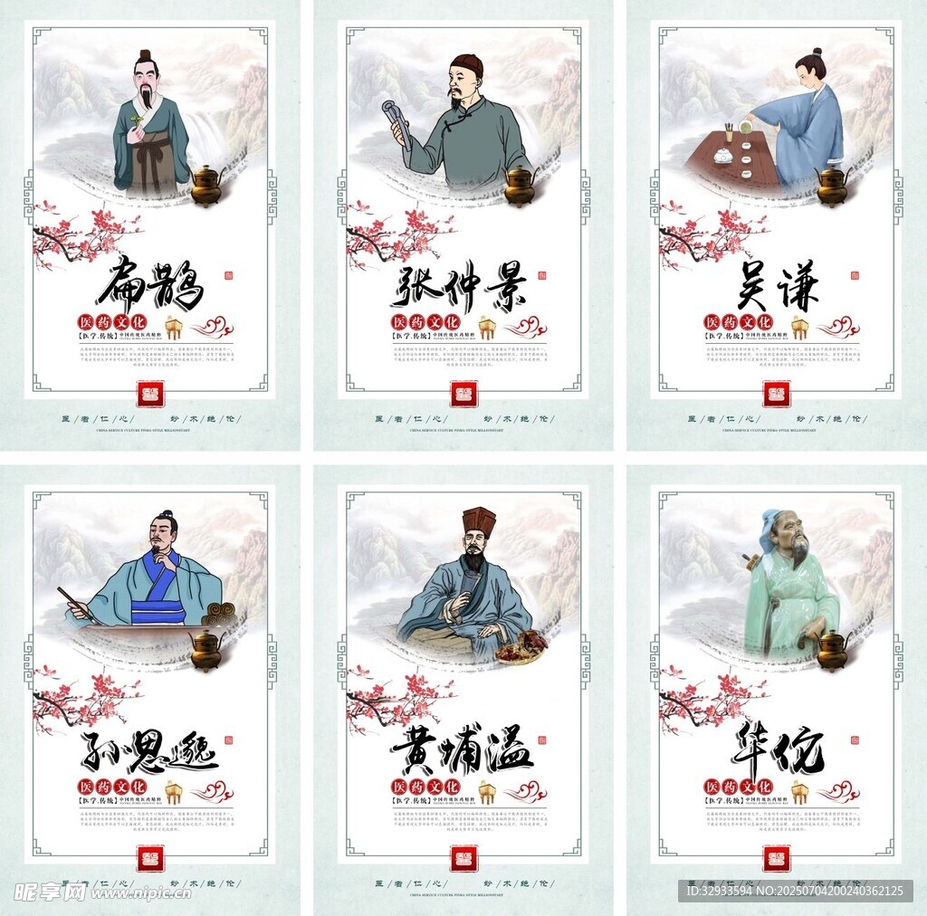 水墨中医文化成套展板