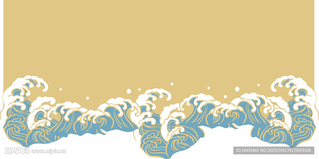 中式海浪花纹装饰图案